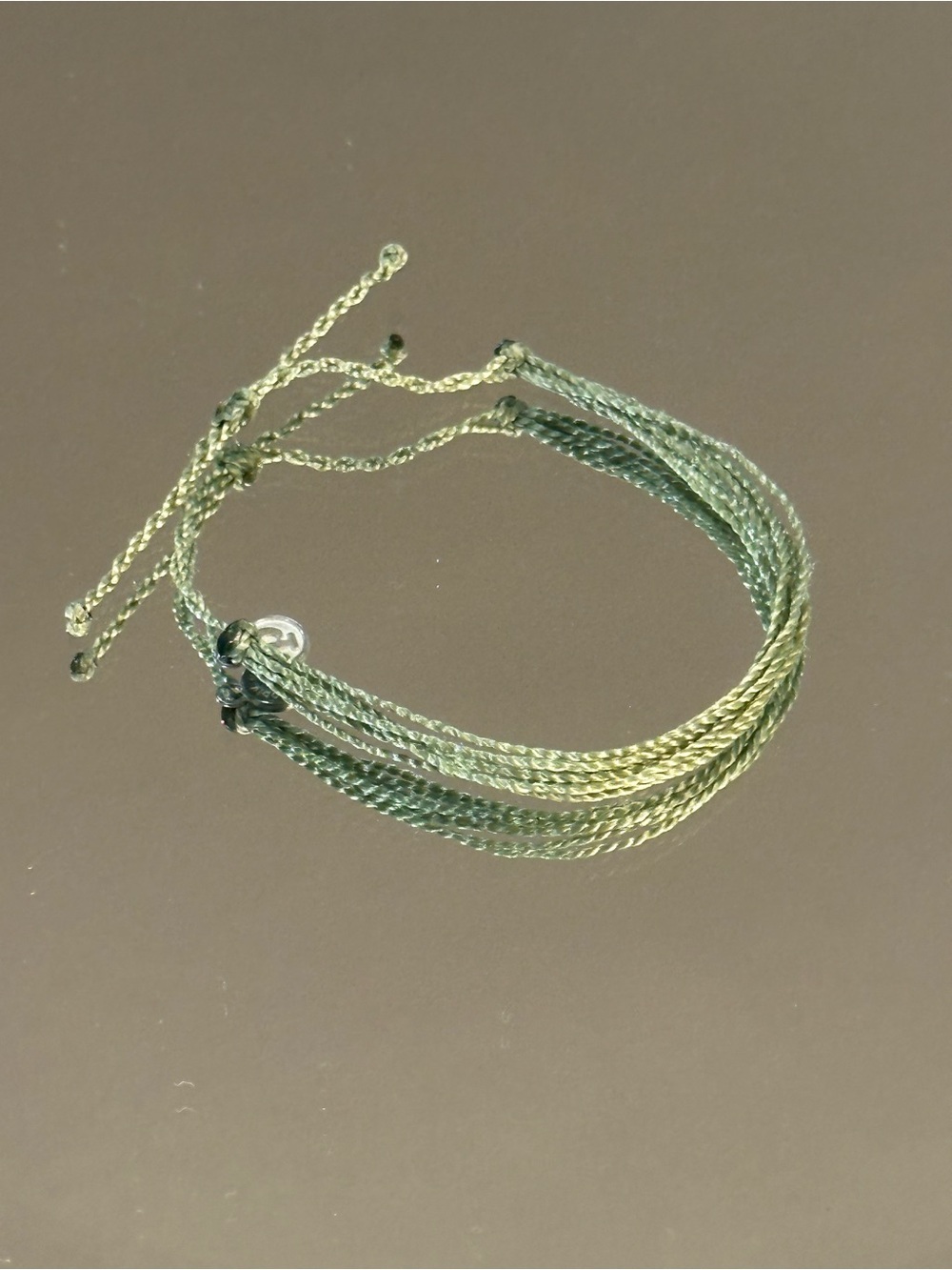 Pura Vida. Olive Green & Yellow Braided Multi-Strand Bracelet
